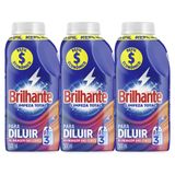 Kit Com 3 Refis Sabão Líquido Concentrado Brilhante Limpeza Total 500ml