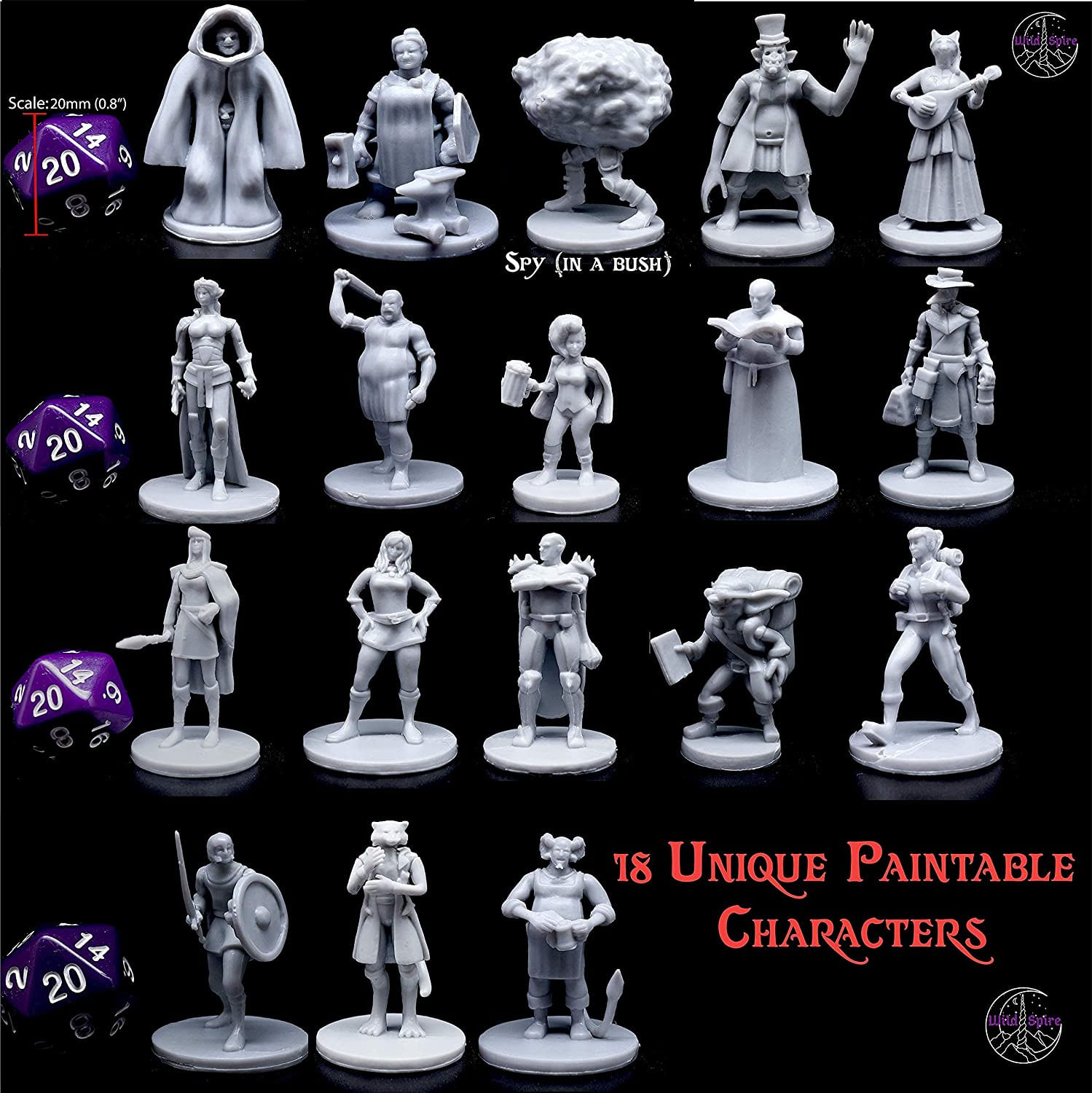 18 Miniaturas Townsfolk Hero Para Miniaturas Dnd Bulk 28mm & Dungeons ...