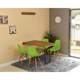 Conjunto De Mesa Dobrável Retrátil 120 X 75 Noronha + 4 Cadeiras Eiffel - Verde