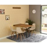 Conjunto De Mesa Dobrável Retrátil 120 X 75 Noronha + 4 Cadeiras Eiffel - Nude