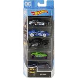 Hot Wheels Batman Veículos, 5-pack