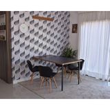 Conjunto De Mesa Dobrável Retrátil 1,40 Preto/noronha + 4 Cadeiras Slim - Preta