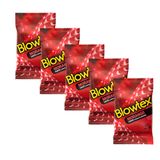 Kit com 15 Preservativos Blowtex Morango pacotes com 3 Unidades