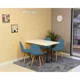 Conjunto De Mesa Dobrável Retrátil 120 X 75 Branca + 4 Cadeiras Botonê - Turquesa