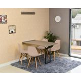 Conjunto De Mesa Dobrável Retrátil 120 X 75 Volpi + 4 Cadeiras Eiffel - Nude