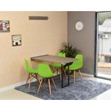 Conjunto De Mesa Dobrável Retrátil 120 X 75 Volpi + 4 Cadeiras Eiffel - Verde