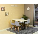 Conjunto De Mesa Dobrável Retrátil 120 X 75 Branca + 4 Cadeiras Eiffel - Cinza