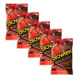 Kit com 15 Preservativos Blowtex Morango e Chocolate com 3 Unidades