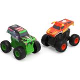 Monster Jam, 2-pack Official Grave Digger E El Toro Loco Clip &amp, Flip Monster Trucks, 1:43 Scale Kids Toys For Boys