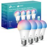 Lâmpadas Inteligentes Kasa, Lâmpadas Wifi Inteligentes Dimmable De Mudança De Cor Completa Compatíveis Com Alexa E Google Home, A19, 9w 800 Lumens, A