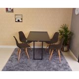 Conjunto De Mesa Dobrável Retrátil 120 X 75 Preta + 4 Cadeiras Eiffel - Marrom