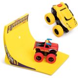 Kidstech Super Friction Monster Trucks Com 360 Graus Back Flip Ramp Track Set De 2 Carros - Push N Go Grandes Carros De Roda Para Crianças 3+ (cores