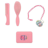 Kit Banho Bebê Escova Pente Saboneteira E Prendedor Murano