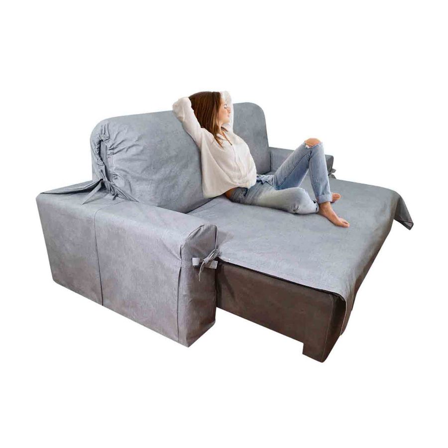 Capa De Sofá Retrátil 3 Lugares Impermeável Até 2,95m