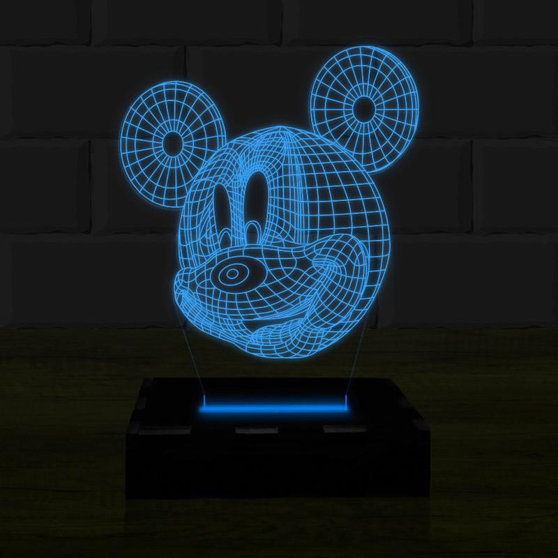 Luminária Led 3d Mickey Abajur - Azul