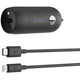 Carregador De Carro Usb C De 20w Belkin, Carregador Rápido De Porta De Carro Pd Com Usb-c Para Cabo Lightning Para Iphone 12, 12 Pro, 12 Pro Max, 12