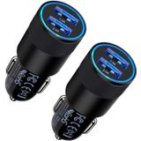 Carregador De Carro Rápido, 2pack 3.4a Adaptador De Carro De Carregamento Rápido Carregador Usb De Dupla Porta Leve Para Iphone 12 11 Pro Max Se Xr X