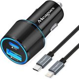 Carregador De Carro Usb C Rápido, Meagoes 20w Pd Adaptador De Carregamento Rápido Compatível Com Apple Iphone 12 Pro Max/mini/11/xs/xr/x/8 Plus/se 20