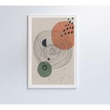 Quadro Abstrato Circulo E Pontos 2 60x40 Cm Adesivo Fotográfico