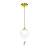 Lustre Pendente Harmony Bolinha Dourado + Lampada G9 6000k