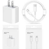 Kit Carregador Rápido Do Iphone:apple Mfi Certificado】 Carregador De Parede De 20w Pd Tipo C Com 6ft Usb C Para Cabo Lightning Compatível Iphone 12/1