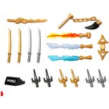 Lego Ninjago Weapons Accessory Pack Com Suporte De Exibição - Para Todas As Minifiguras