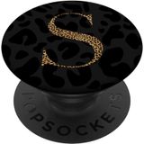 Leopard Cheetah Animal Print Alphabet Monogram Com Letter S Popsockets Popgrip: Aperto Permutável Para Telefones &amp, Tablets