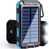 Carregador Portátil Do Banco De Energia Solar 20000mah Carregador De Painéis Solares À Prova Dágua Com Lanternas Led Duplas E Bússola Para Todos Os C