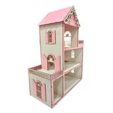 Casa Casinha De Boneca Branca Rosa Mdf Montada Linda