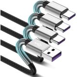 Cyvensmart 3 Pack 6ft Compatível Com Samsung Galaxy S10 S9 Plus Carregador De Cabo (3a Carregamento Rápido), Cabo Tpe Usb C, Usb A Para Tipo C Subst