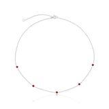 Colar de Prata Choker Zircônia Vermelho