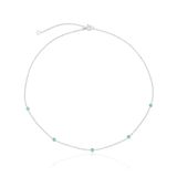 Colar de Prata Choker Zircônia Verde