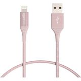 Cabo Carregador Do Iphone Basics , Nylon Usb-a Para Lightning, Certificado Mfi, Para Apple Iphone, Ipad, 10.000 Bend Lifespan - Rose Gold, 6-ft