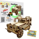 Brinquedo Quebra Cabeça 3d Jeep Kara Colorir Mdf