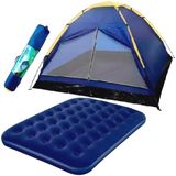 Kit Barraca Camping 3 Lugares C/ Colchão Casal Acampamento