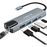 Laise Vie Usb C Hub, 5-em-1 Usb C Para Adaptador Ethernet Com Adaptador 4k Hdmi, Porta Ethernet, 1 Usb 3.0&amp,2.0 Portas Pd 100w Estação De Ethernet