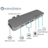 Nov8tech Usb C Para Hdmi Hub 7in2 Adaptador Multiport Para Gray Macbook Pro M1 2021 2020 2018 2017 2017 2016 &amp, Macbook Air M1 2021-2018 Uhs Ii Sd