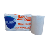 Papel Toalha Bobina Branco Baby 6 Rolos De 100 Metros Bela Toalha