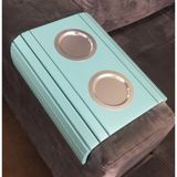 Kit 2 Esteiras Braço De Sofá Azul Bebe Porta Copo