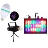 Kit Jogo De Luz Iluminação Para Festa Strobo Laser Led Rgb