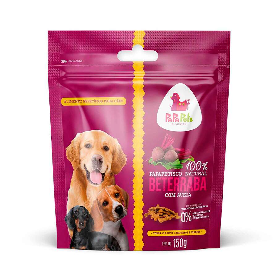 Petisco Natural Papapetisco Beterraba Com Aveia Para Cães Adultos - 150g