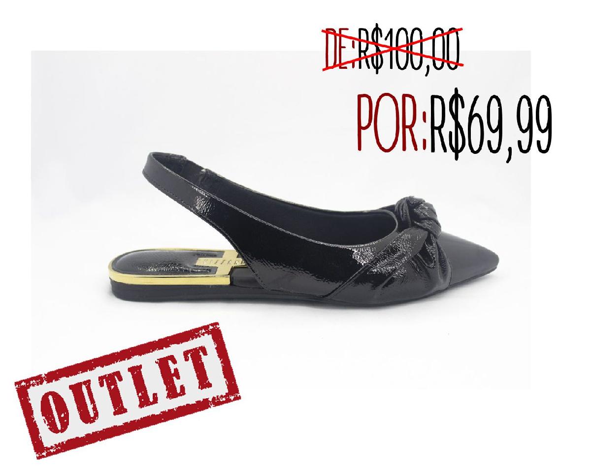 Sapato feminino preto verniz bico fino elegante Vizzano