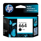 Cartucho HP 664 Preto Original (F6V29AB) para HP Deskjet 2136, 2676, 3776, 5076, 5276
