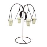 Candelabro Coqueiro 46 cm Porta Vela Branca Castiçal Velitas