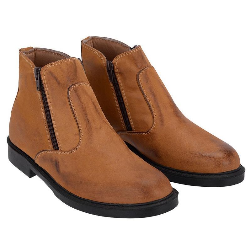 bota de couro com ziper