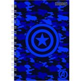 Caderno Colegial 1 Mat. Capitão America Espiral Capa Dura Dmw