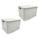 Kit 2 Caixas Organizadoras Rattan Branca 15 Litros Arqplast