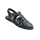 Sándalia Masculina Couro StockSandals Kamino Preta 45