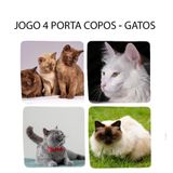 Kit 4 Bolacha Para Chopp Coleção Linda Com Gatos E Gatas