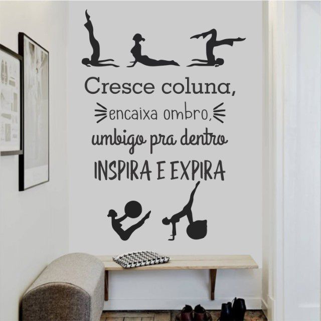 Adesivo Decorativo Parede Frase Pilates Inspira Expira - Carrefour -  Carrefour
